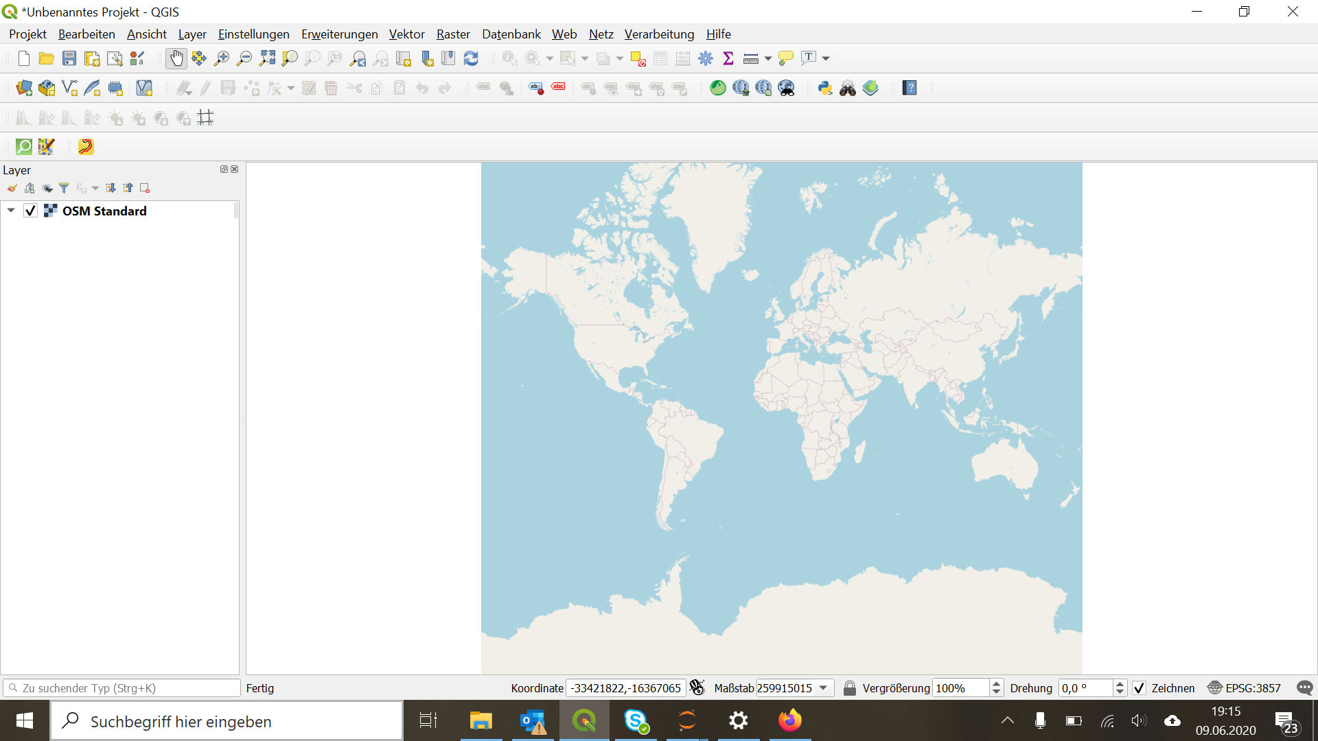 Screenshot 2: View of OSM base map as layer